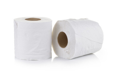 toilet paper on white background
