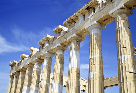 Acropolis columns in Greece