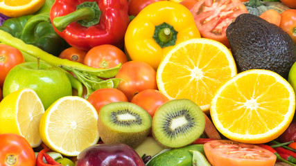 Fototapeta na wymiar Nutritious fruit and vegetables organic for healthy