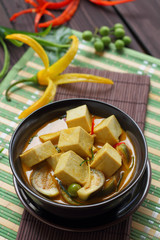 Green curry Tofu  vegetable food.
