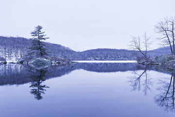 View of the frozen lake.