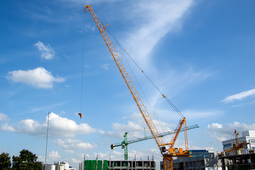 Fototapeta na wymiar Crane in construction site