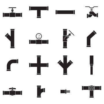 Pipe and Valve icon set