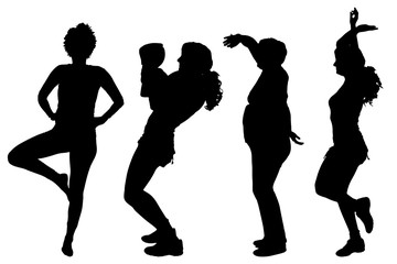 Vector women silhouette.