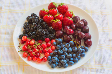 Cherries, berries, blackberries, blueberries, strawberries