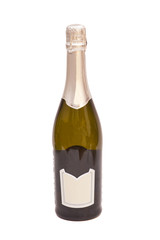 Bottle of champagne isolated on white background