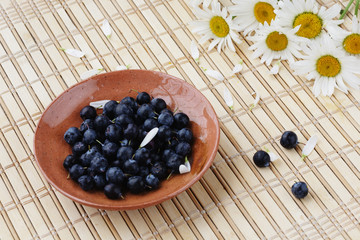 blueberries and flowers
