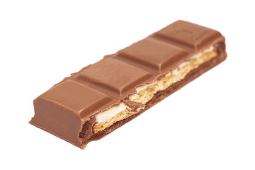 Chocolate bar isolated on the white background