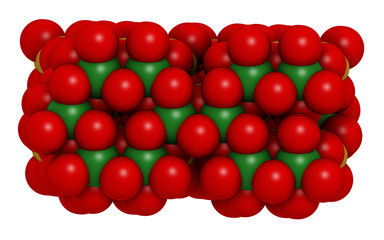 Chrysotile asbestos, crystal structure.
