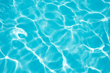 Blue water surface in swimming pool