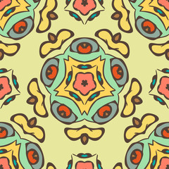Seamless colorful background made of exotic pattern