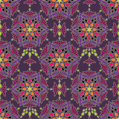 Seamless colorful background made of exotic pattern