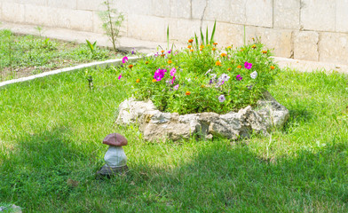 The elements of decoration of city streets (mushroom, flowers)