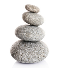 Stack of spa stones isolated on white
