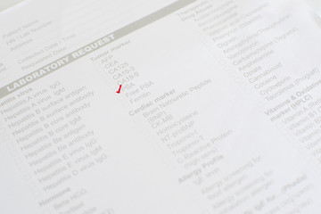 Obraz premium PSA requisition form