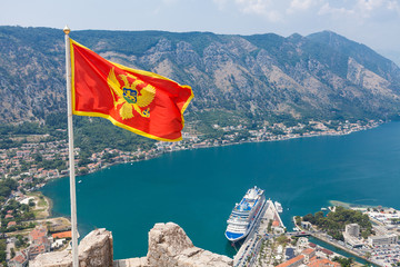 Old harbor and gulf of Kotor