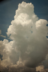 grunge image of blue sky with  great clouds
