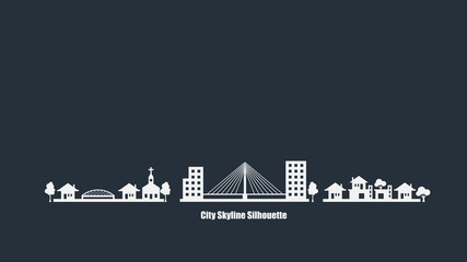 Fototapeta premium City Skyline Silhouette Background Vector
