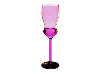 pink glass 3d render on white background
