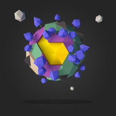 Abstract Alien Planet Low Poly Geometry Design Vector