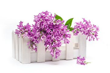 beautiful bouquet of lilac in a decorative vase