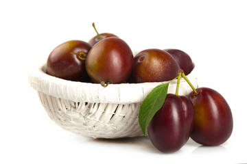 Plums in a basket