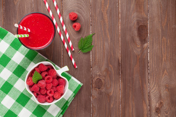 Raspberry smoothie and berries