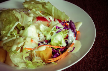 salad with filter effect retro vintage style
