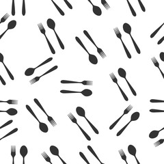 seamless pattern with fork and spoon