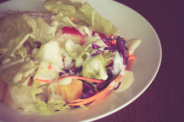 salad with filter effect retro vintage style