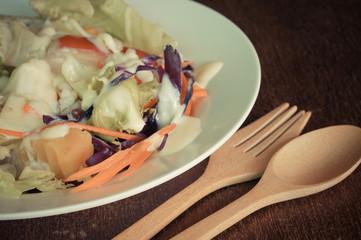 salad with filter effect retro vintage style