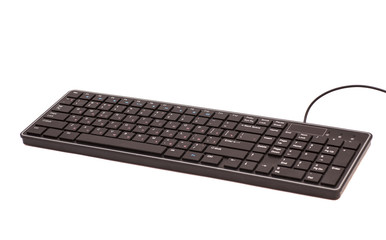 Black  computer keyboard isolated on the white background