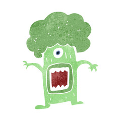 retro cartoon funny alien