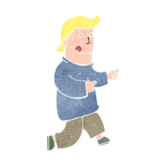 retro cartoon happy blond man