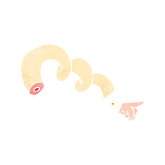 retro cartoon pointing arm