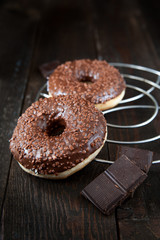 Sweet donut with chocolate