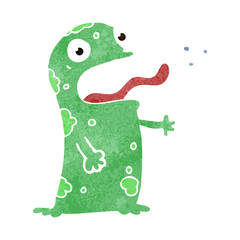 retro cartoon funny frog