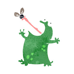retro cartoon funny frog