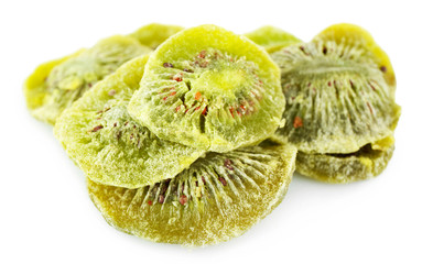 Dried kiwi isolated on white