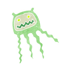 retro cartoon jellyfish