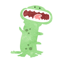 retro cartoon crazy alien