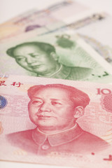 Chinese money yuan banknote close-up