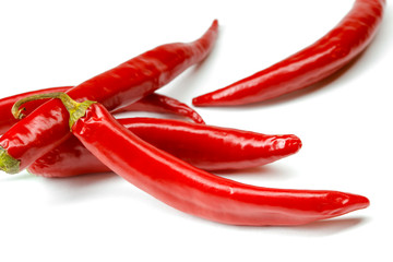 Red hot chili pepper isolated on a white background