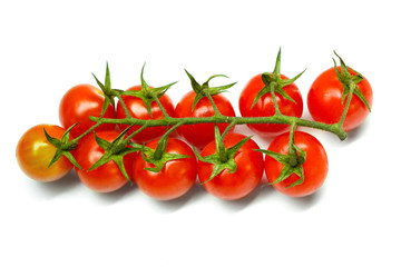 Cherry tomatoes isolated on white background