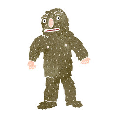 retro cartoon bigfoot monster