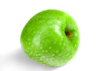 Green fresh apple isolated on white background