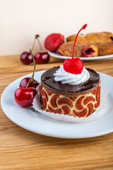  beautiful chocolate cake with fresh berries