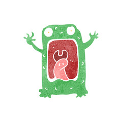 retro cartoon screaming frog