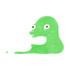 retro cartoon funny little monster