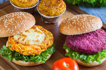 Cooking vegetarian burgers